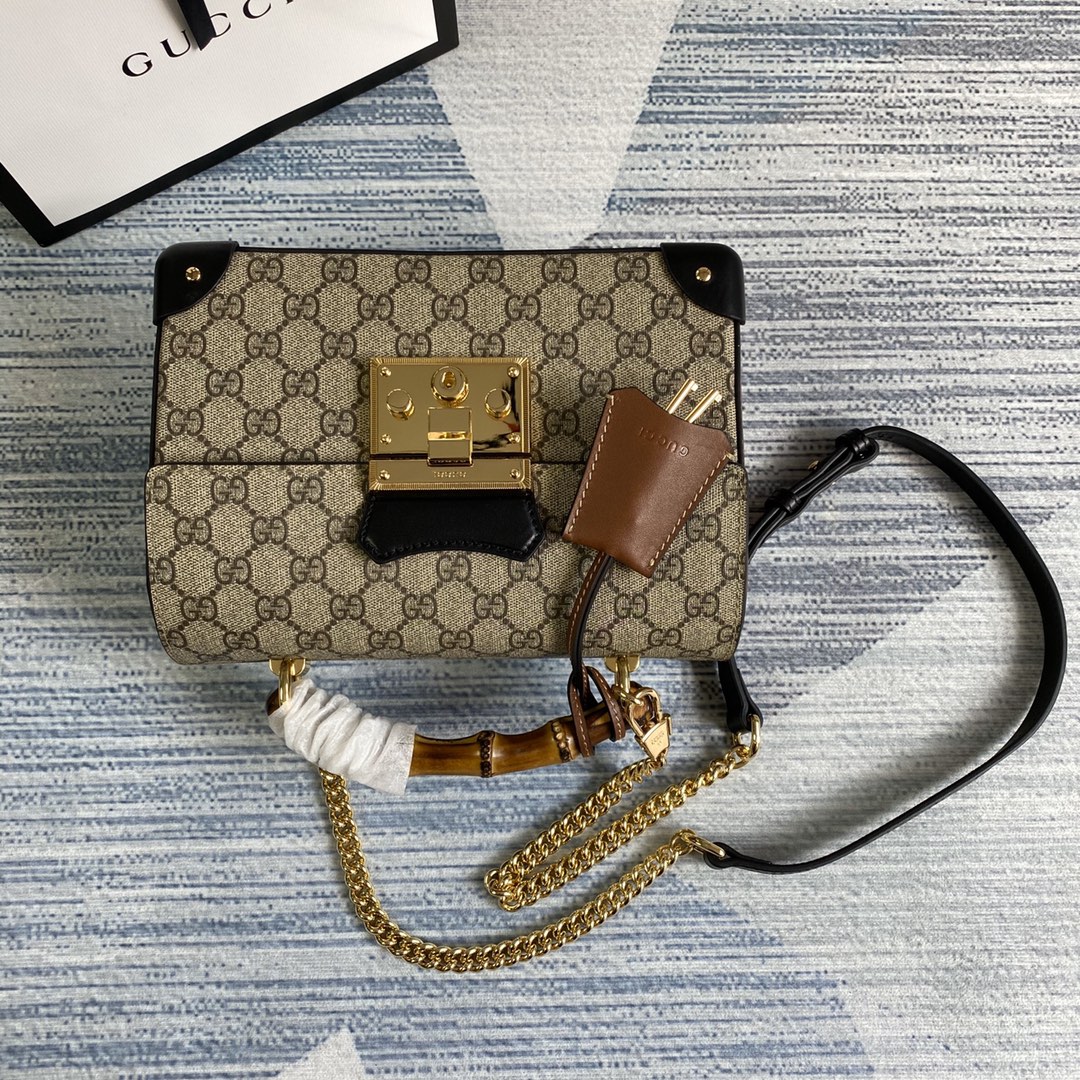 Gucci Padlock Leather Small Bamboo Shoulder Bag ?603221